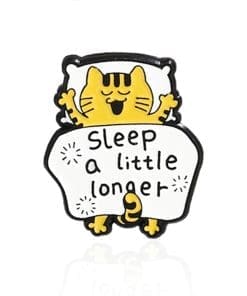 Bubbly Yellow Cat 'Sleep A Little Longer' Enamel Pin