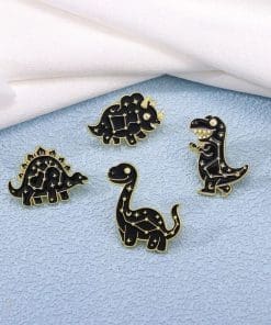 Alternative view of Night Dinosaur 'Triceratops Constellation' Enamel Pin