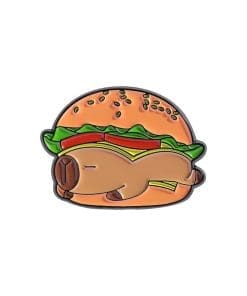 Capybara Foodie 'Meaty Burger' Enamel Pin