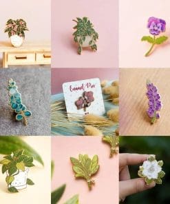 Alternative view of Botanical Bloom 'Forget me Not' Enamel Pin