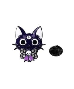 Black Cat 'Shiny Stone Bow Tie' Enamel Pin