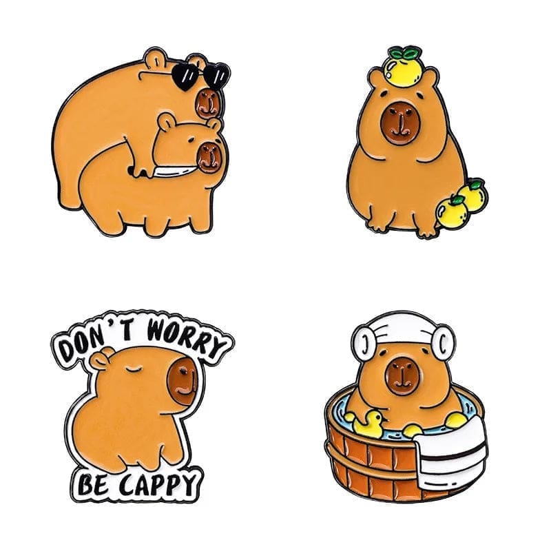 Capybara 'Set of 4 Sluggish Cuteness' Enamel Pin