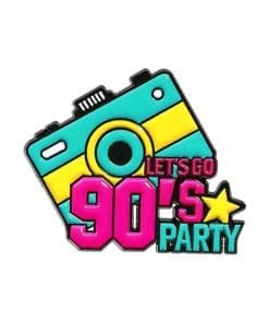 Retro Camera '90's Party' Enamel Pin