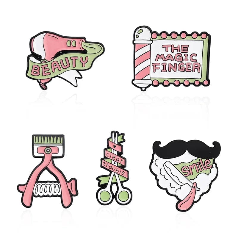Beauty Salon 'Set of 5 Hairdressing' Enamel Pin