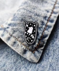 Alternative view of Gothic Penguin 'Interstellar Space' Enamel Pin
