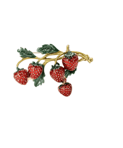 Fruit Rhinestone 'Strawberry' Enamel Pin