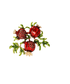 Fruit Rhinestone 'Pomegranate | Golden Crown' Enamel Pin
