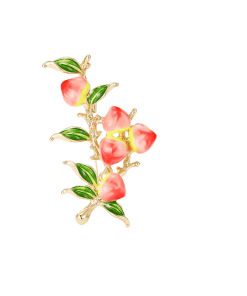 Fruit Rhinestone 'Peaches' Enamel Pin