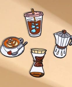 Alternative view of Coffee 'Ice Americano' Enamel Pin