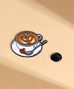 Coffee 'Latte Art' Enamel Pin
