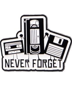 Retro 'Never Forget | Cassette Betamax Diskette' Enamel Pin