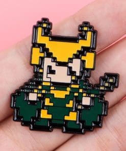 Alternative view of Loki 'Pixel Art' Enamel Pin