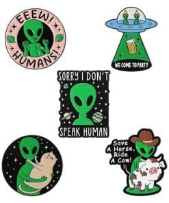 Alien 'Set of 5 UFO' Enamel Pin