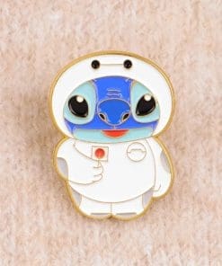 Alternative view of Stitch x  Baymax Cosplay Enamel Pin