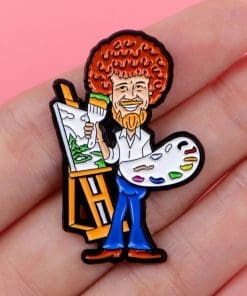 Alternative view of Bob Ross 'The Joy of Painting' Enamel Pin