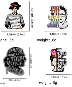 Alternative view of Feminism 'Set of 4 Inspirational Ladies' Enamel Pin