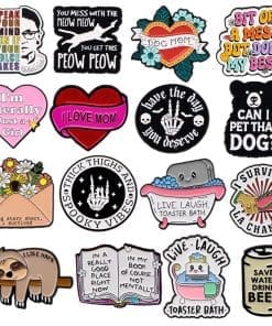 Alternative view of Inspirational 'Bit of A Mess But Doing My Best' Enamel Pin