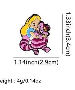 Alice in Wonderland ‘Cheshire and Alice’ Enamel Pin - Image 4