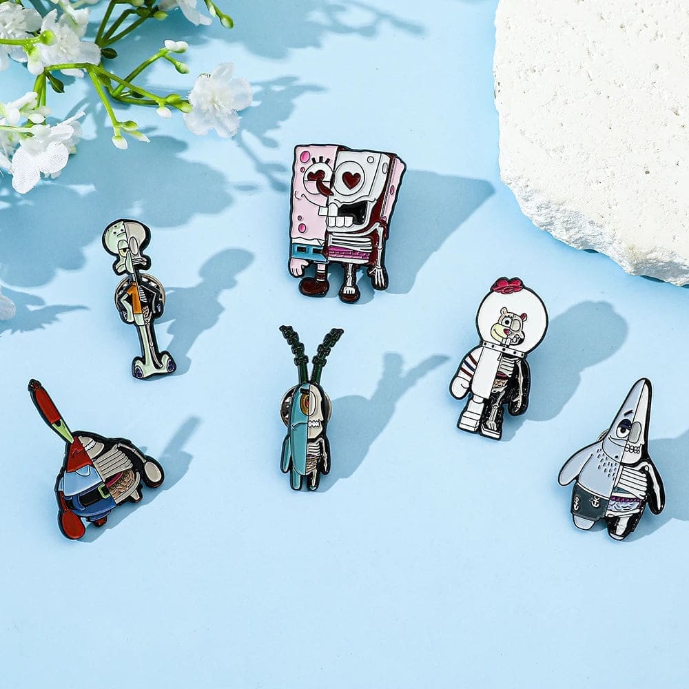 SpongeBob SquarePants 'Set of 6 Half Skeleton' Enamel Pin - Image 5