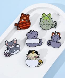 Alternative view of Pokemon 'Hot Tea Litten' Enamel Pin