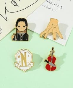 The  Addams Family 'Set of 4 Fierce Wednesday' Enamel Pin - Image 4