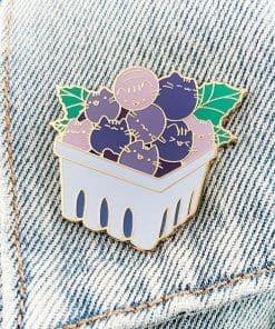 Alternative view of Fruit Basket 'Cat Grape' Enamel Pin