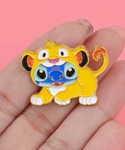 Alternative view of Stitch x  Simba Cosplay Enamel Pin
