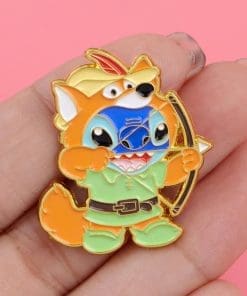 Alternative view of Stitch x  Robin Hood Cosplay Enamel Pin