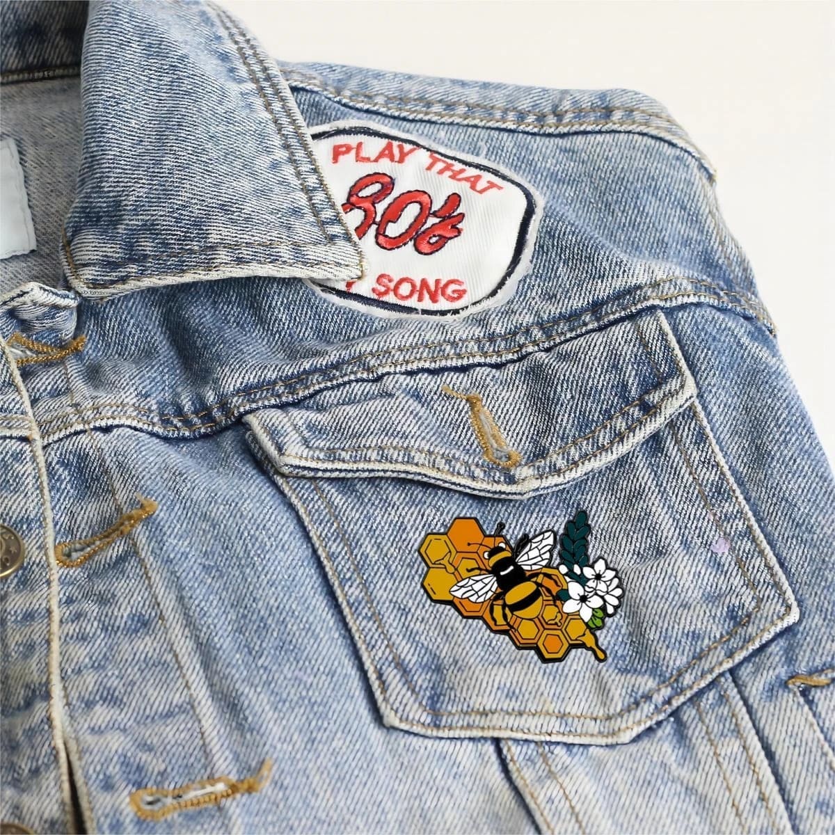 Bee 'Set of 2 Cute Insect' Enamel Pin - Image 4