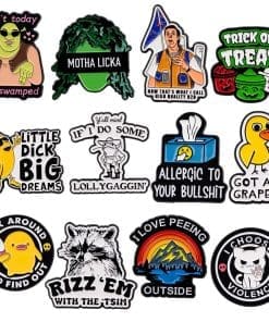 Alternative view of Cowboy Frog 'If I Do Some Lollygaggin' Enamel Pin