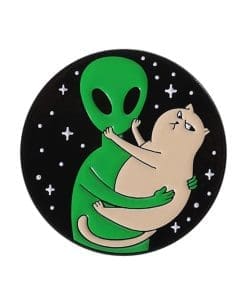 Alien 'I Love Cat' Enamel Pin