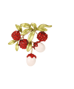 Fruit Rhinestone 'Lychee' Enamel Pin