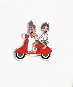 Acrylic Pin 'Luca | Alberto and Luca Red Bicycle'