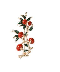 Fruit Rhinestone 'Cranberry' Enamel Pin