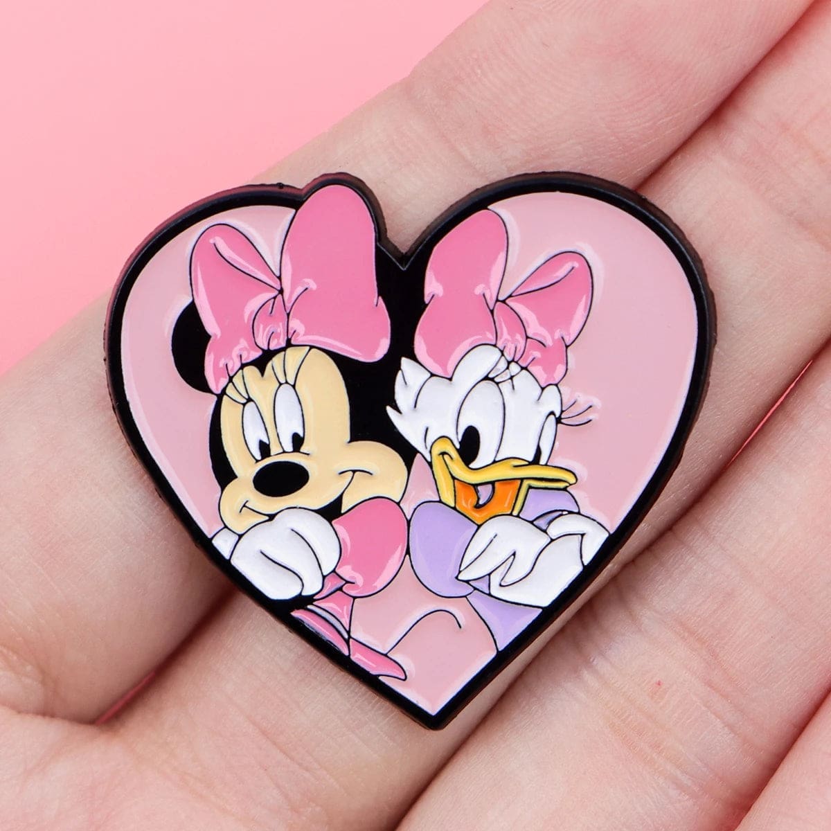 Mickey Mouse and Friends 'Minnie and Daisy | BFF Heart' Enamel Pin - Image 3