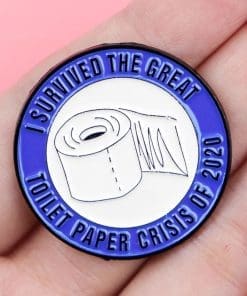 Alternative view of Tissue Shortage ‘I Survived The Great Toilet Paper Crisis of 2020’ Enamel Pin