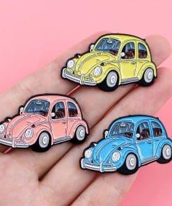 Alternative view of Retro Car 'Volkswagen Blue Beetle' Enamel Pin