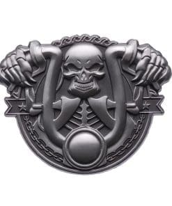 Retro Silver Skeleton 'Motorcycle Punk' Enamel Pin