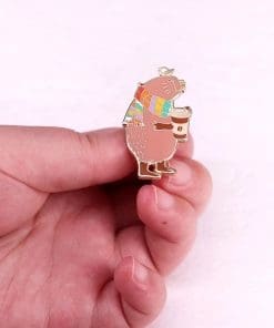 Alternative view of Capybara 'Coffee Winter' Enamel Pin