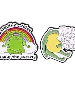 Funny Frog 'Set of 2 Lazy Frog' Enamel Pin
