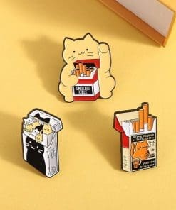 Alternative view of Cigarette Box 'Tiny Kitten' Enamel Pin