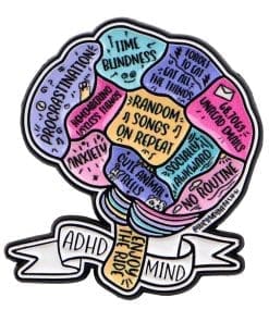 ADHD Mind 'Enjoy the Ride Brain' Enamel Pin