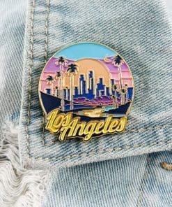 Alternative view of Los Angeles 'Neon Night Skyline' Enamel Pin