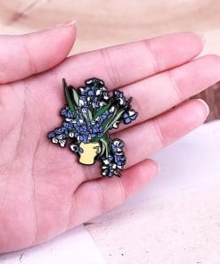 Alternative view of Van Gogh 'Irises Bouquet' Enamel Pin