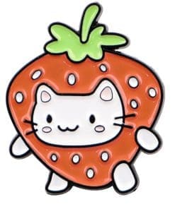 Strawberry Mascot Cat Enamel Pin