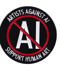 Artists Against AI Support Human Art Enamel Pin