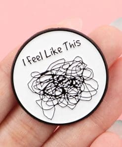 Alternative view of I Feel Like This 'Confused' Enamel Pin