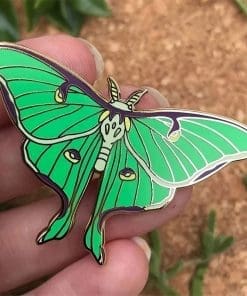 Alternative view of Lunar Green Butterfly Enamel Pin