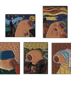 Capybara Painting 'Set of 5 Starry Sky' Enamel Pin