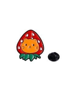 Strawberry Cat 'Berry Shell' Enamel Pin